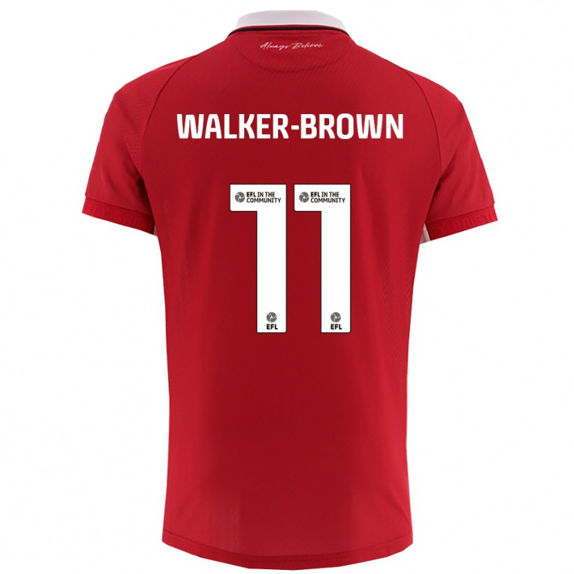 Danxen Homem Camisola Rushon Walker-Brown #11 Vermelho Branco Principal 2025/26 Camisa