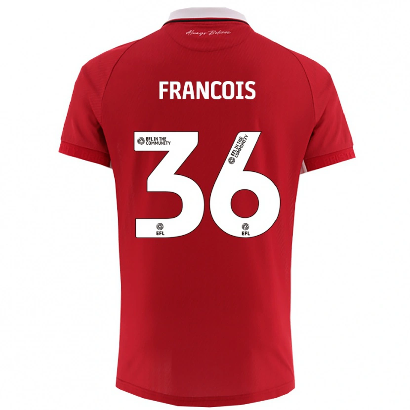 Danxen Homem Camisola Marlee Francois #36 Vermelho Branco Principal 2025/26 Camisa