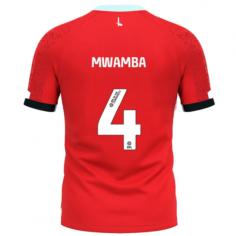 Danxen Homem Camisola Alan Mwamba #4 Vermelho Branco Principal 2025/26 Camisa