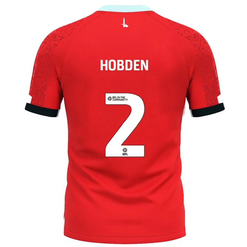 Danxen Homem Camisola Ollie Hobden #2 Vermelho Branco Principal 2025/26 Camisa