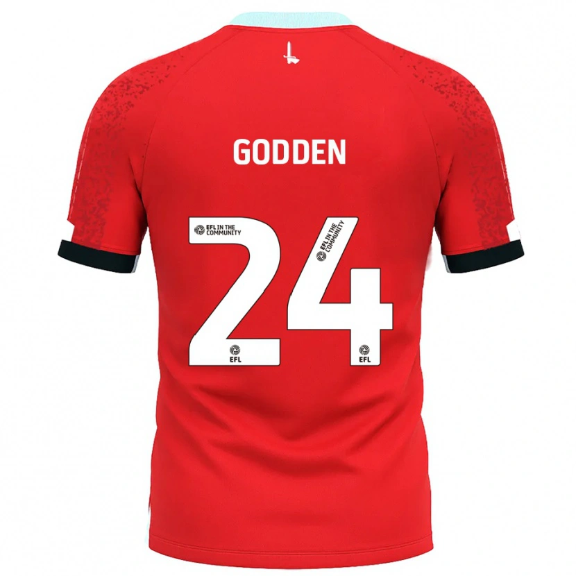 Danxen Homem Camisola Matty Godden #24 Vermelho Branco Principal 2025/26 Camisa