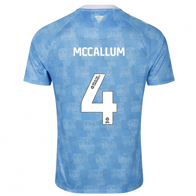 Danxen Homem Camisola Joseph Mccallum #4 Azul Celeste Branco Principal 2025/26 Camisa