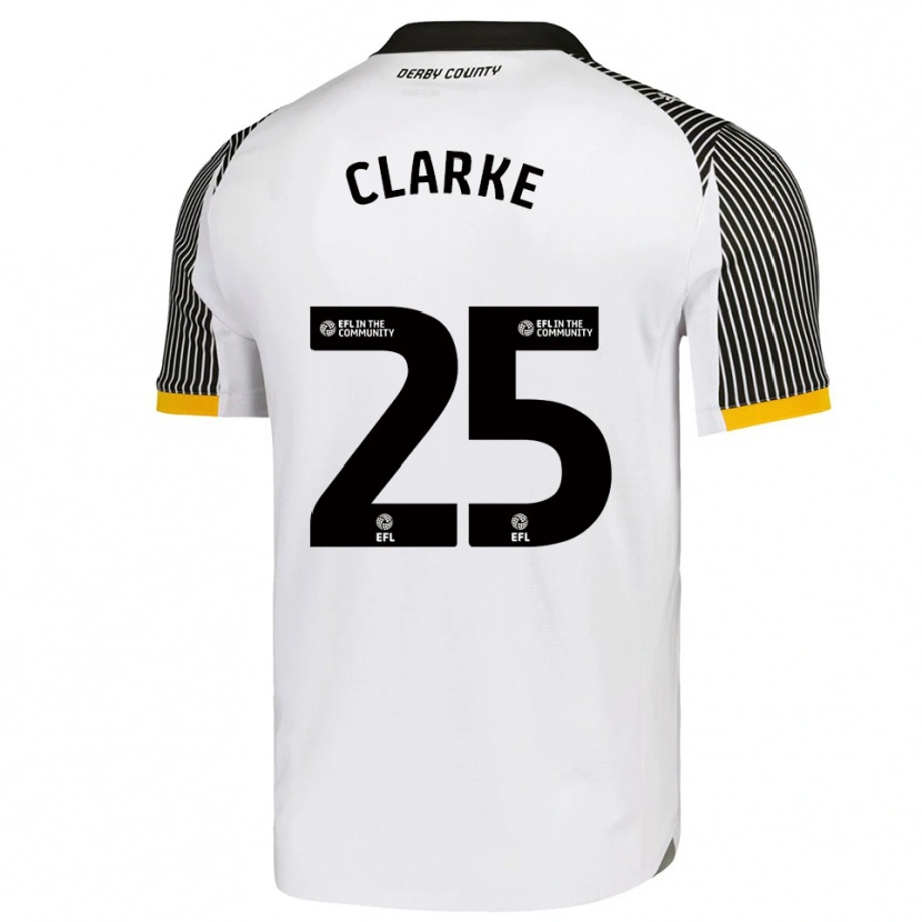 Danxen Homem Camisola Matt Clarke #25 Branco Preto Principal 2025/26 Camisa