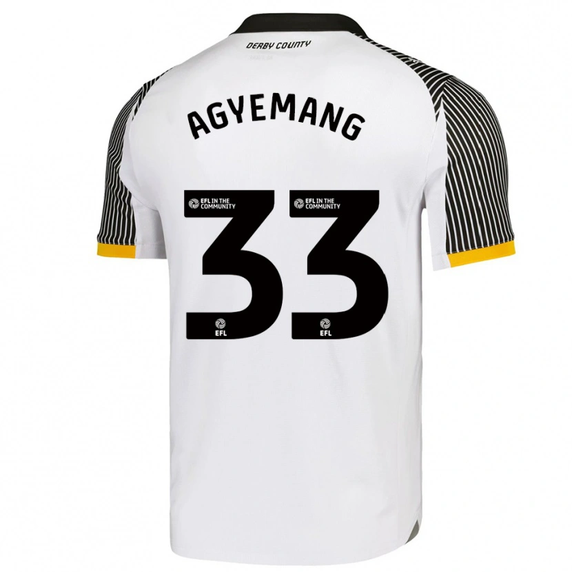 Danxen Homem Camisola Patrick Agyemang #33 Branco Preto Principal 2025/26 Camisa
