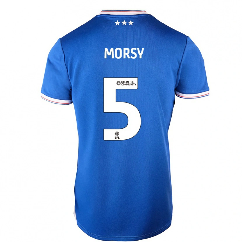 Danxen Homem Camisola Samy Morsy #5 Azul Branco Principal 2025/26 Camisa