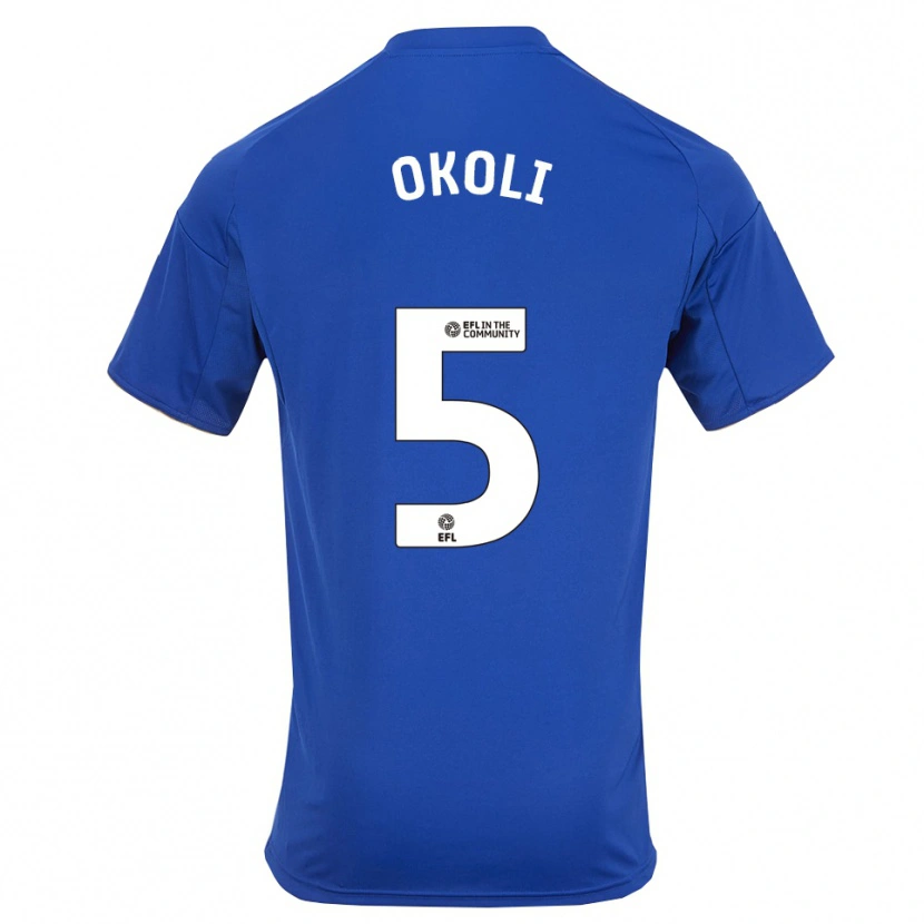 Danxen Homem Camisola Caleb Okoli #5 Azul Dourado Principal 2025/26 Camisa