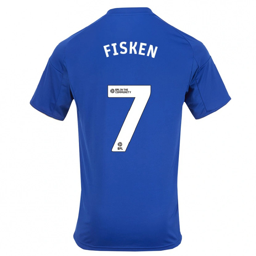 Danxen Homem Camisola Alfie Fisken #7 Azul Dourado Principal 2025/26 Camisa