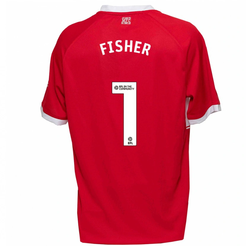 Danxen Homem Camisola Nathan Fisher #1 Vermelho Branco Principal 2025/26 Camisa