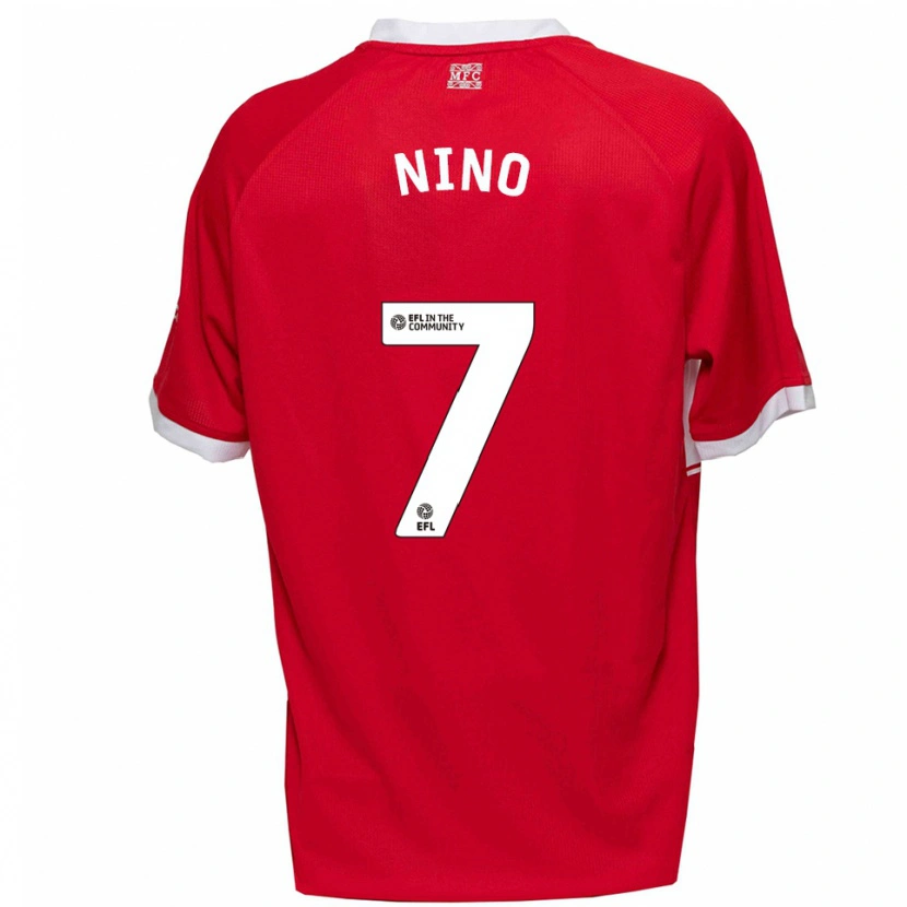 Danxen Homem Camisola Collins Nino #7 Vermelho Branco Principal 2025/26 Camisa