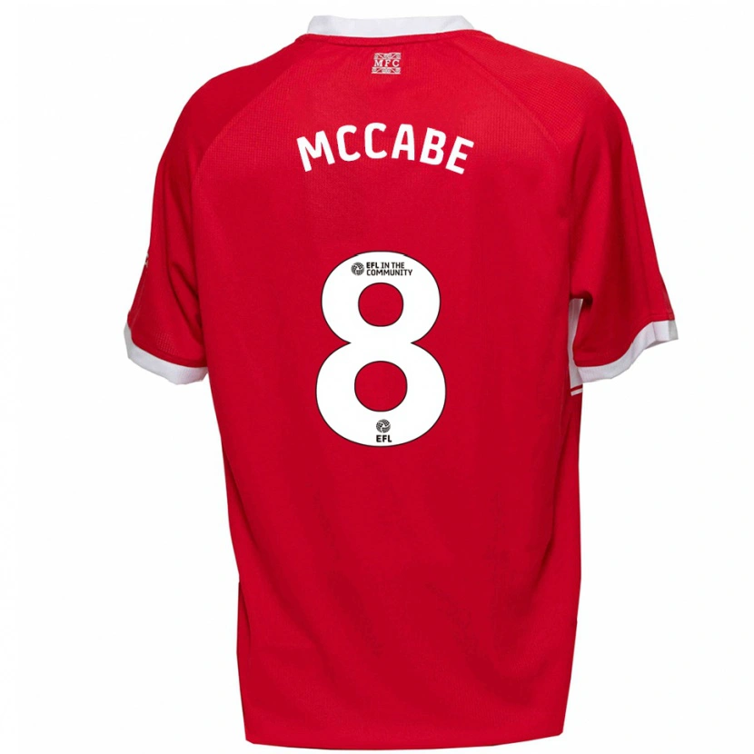Danxen Homem Camisola Iain Mccabe #8 Vermelho Branco Principal 2025/26 Camisa