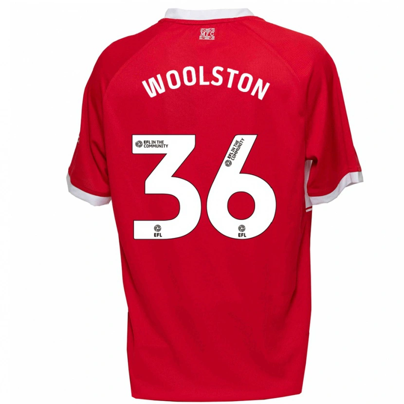 Danxen Homem Camisola Luke Woolston #36 Vermelho Branco Principal 2025/26 Camisa