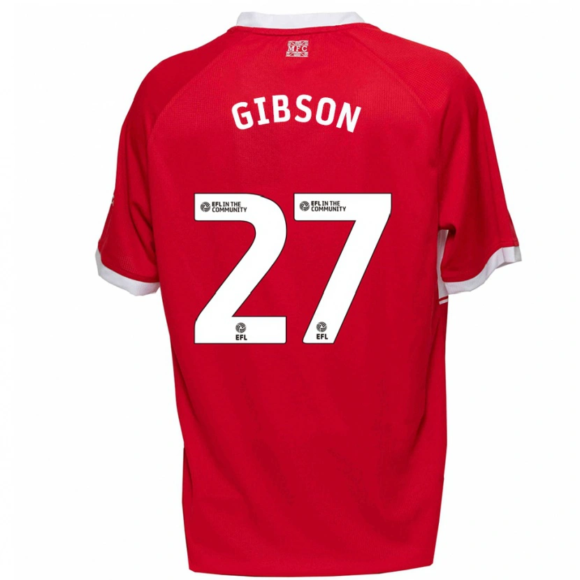 Danxen Homem Camisola Georgia Gibson #27 Vermelho Branco Principal 2025/26 Camisa