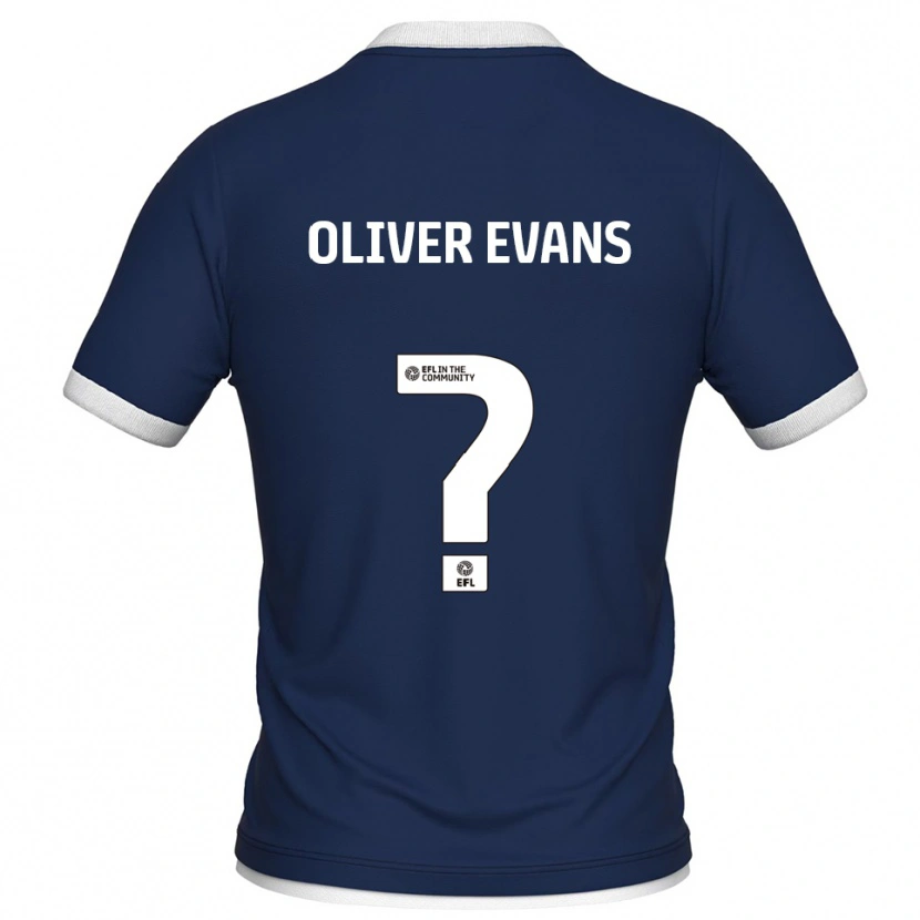 Danxen Homem Camisola Oliver Evans #0 Azul Marinho Branco Principal 2025/26 Camisa