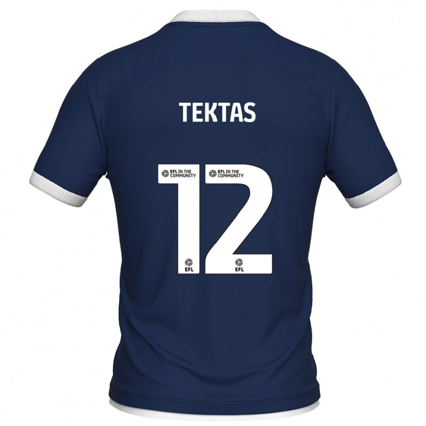 Danxen Homem Camisola Jayden Tektas #12 Azul Marinho Branco Principal 2025/26 Camisa