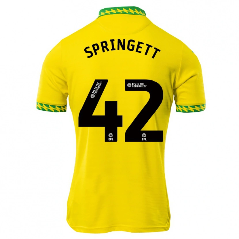 Danxen Homem Camisola Tony Springett #42 Branco Verde Principal 2025/26 Camisa