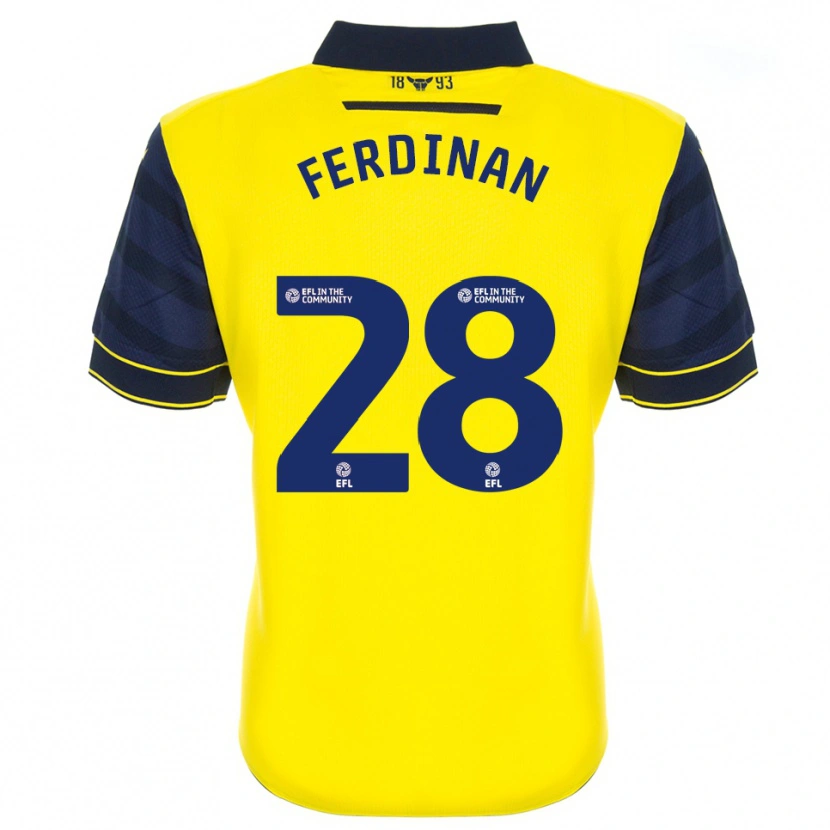 Danxen Homem Camisola Marselino Ferdinan #28 Amarelo Azul Marinho Principal 2025/26 Camisa