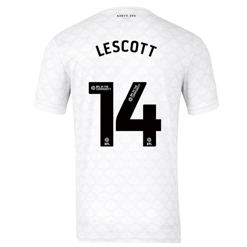 Danxen Homem Camisola Clayton Lescott #14 Branco Vermelho Principal 2025/26 Camisa