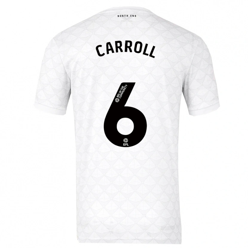 Danxen Homem Camisola Jenna Carroll #6 Branco Vermelho Principal 2025/26 Camisa