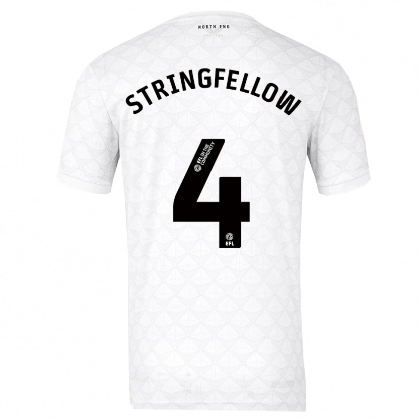 Danxen Homem Camisola Harry Stringfellow #4 Branco Vermelho Principal 2025/26 Camisa