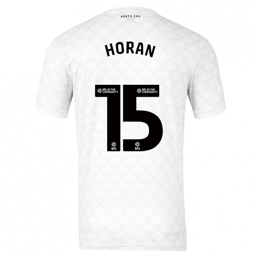 Danxen Homem Camisola Ellis Horan #15 Branco Vermelho Principal 2025/26 Camisa