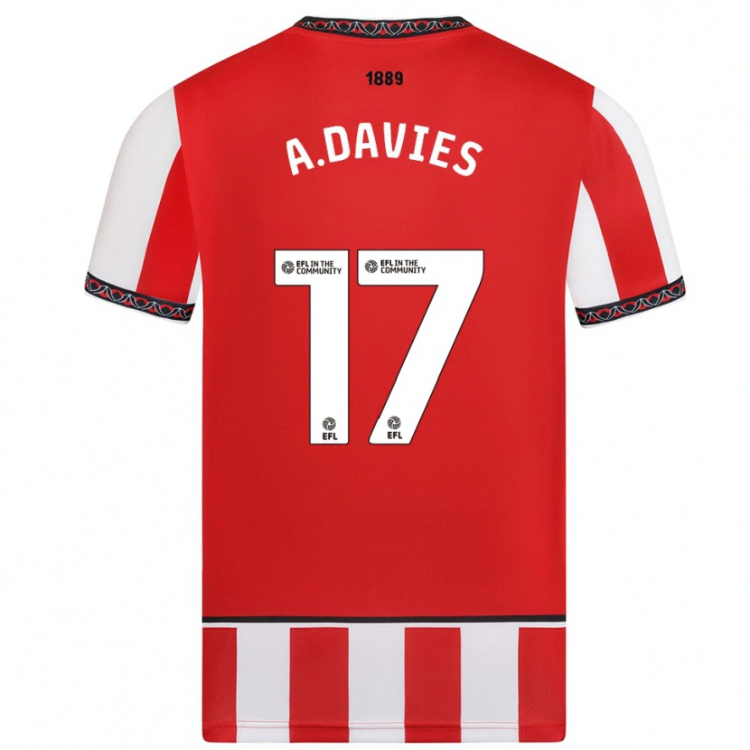 Danxen Homem Camisola Adam Davies #17 Vermelho Branco Principal 2025/26 Camisa