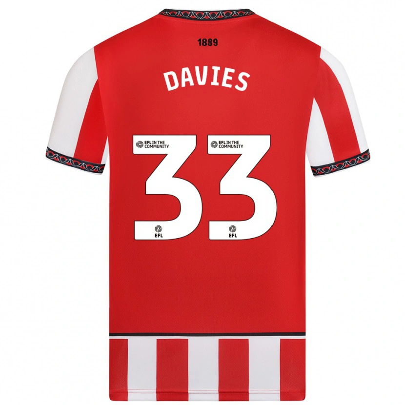 Danxen Homem Camisola Bethan Davies #33 Vermelho Branco Principal 2025/26 Camisa