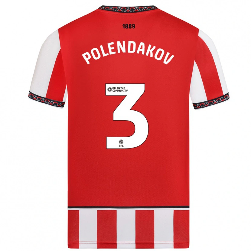 Danxen Homem Camisola Mihail Polendakov #3 Vermelho Branco Principal 2025/26 Camisa