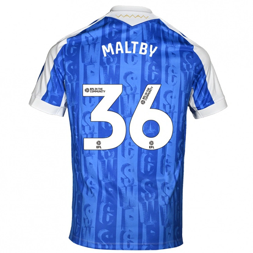 Danxen Homem Camisola Mackenzie Maltby #36 Azul Branco Principal 2025/26 Camisa