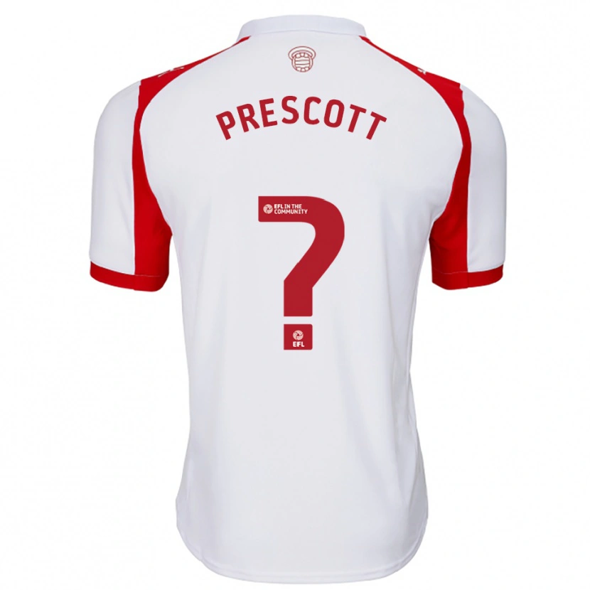 Danxen Homem Camisola Alfie Prescott #0 Branco Vermelho Principal 2025/26 Camisa