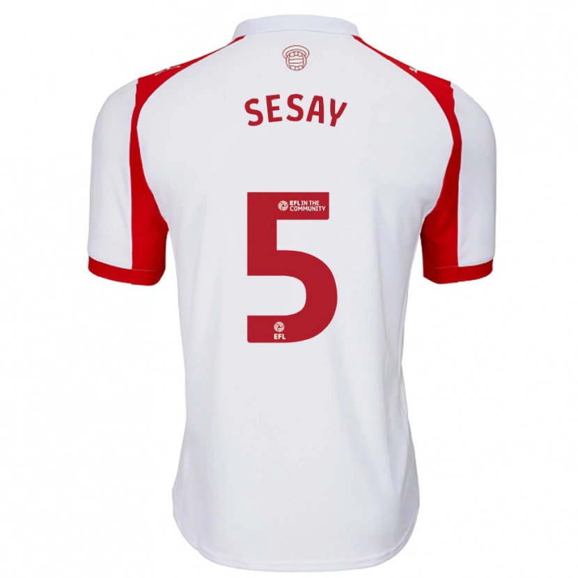 Danxen Homem Camisola Moses Sesay #5 Branco Vermelho Principal 2025/26 Camisa
