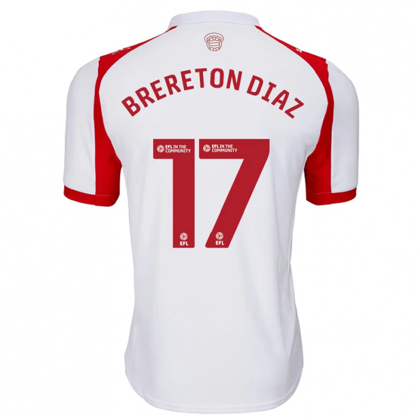 Danxen Homem Camisola Ben Brereton Díaz #17 Branco Vermelho Principal 2025/26 Camisa