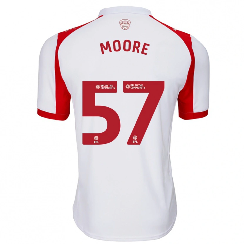 Danxen Homem Camisola Jayden Moore #57 Branco Vermelho Principal 2025/26 Camisa