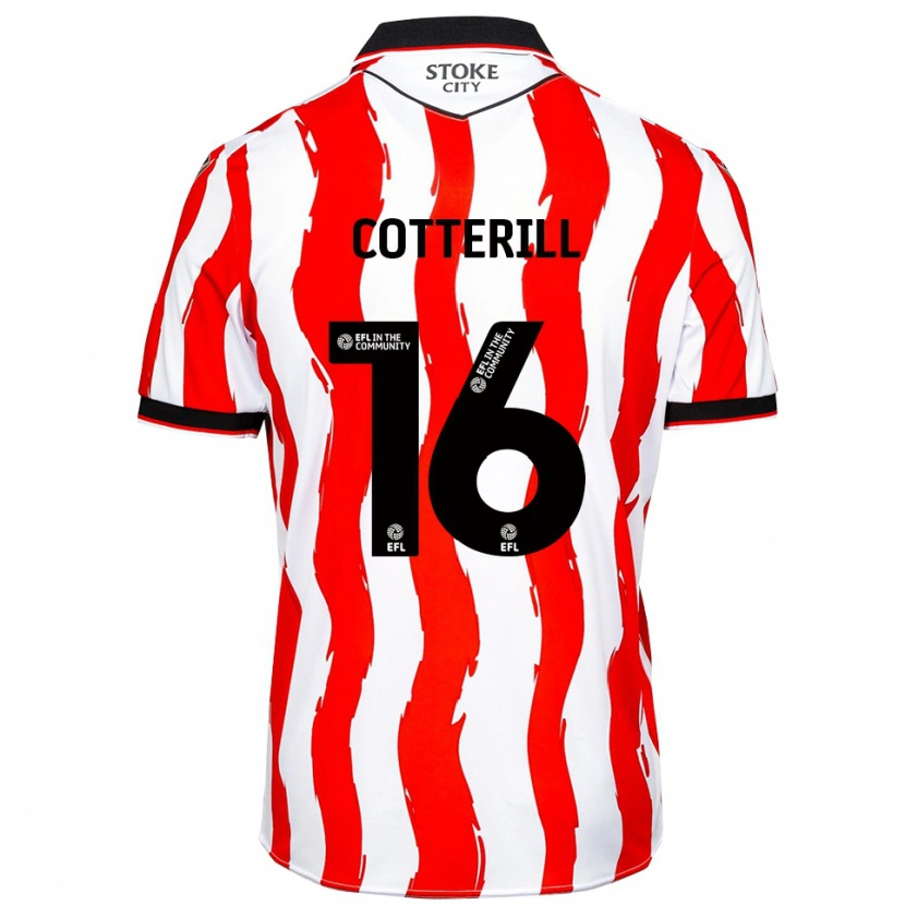 Danxen Homem Camisola Alex Cotterill #16 Branco Vermelho Principal 2025/26 Camisa