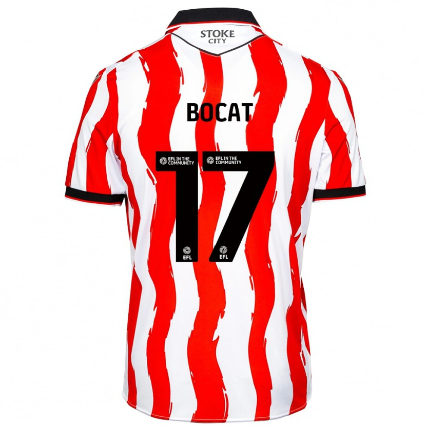 Danxen Homem Camisola Eric-Junior Bocat #17 Branco Vermelho Principal 2025/26 Camisa