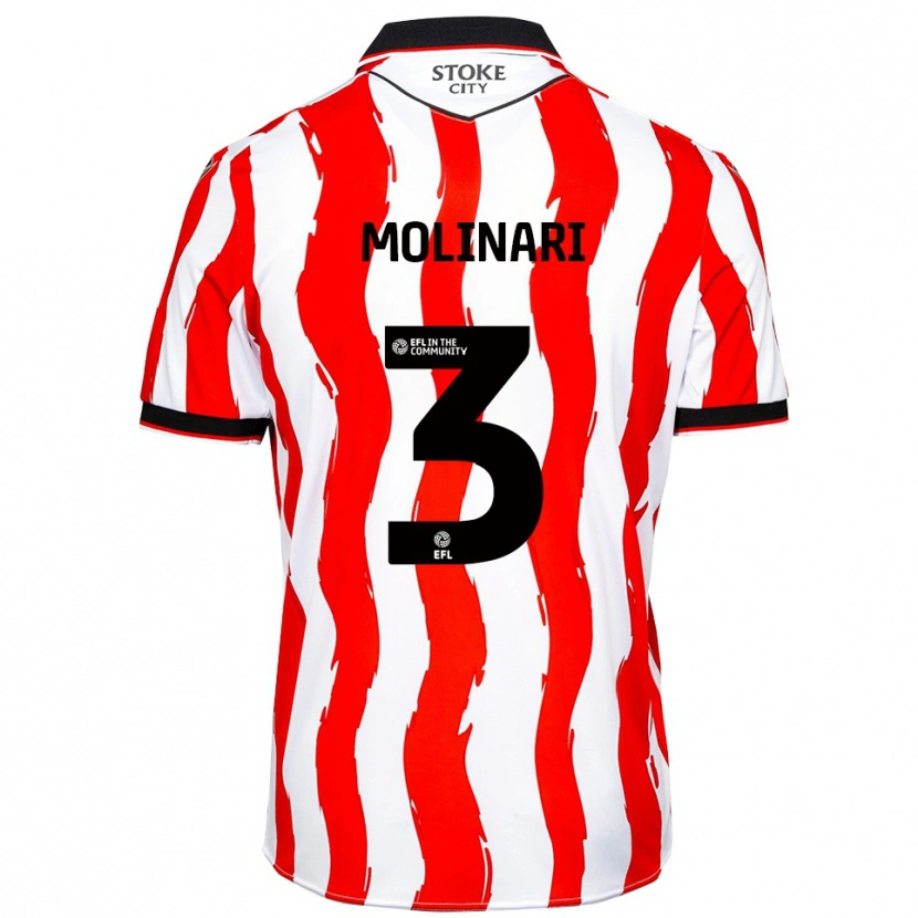 Danxen Homem Camisola Lucia Molinari #3 Branco Vermelho Principal 2025/26 Camisa