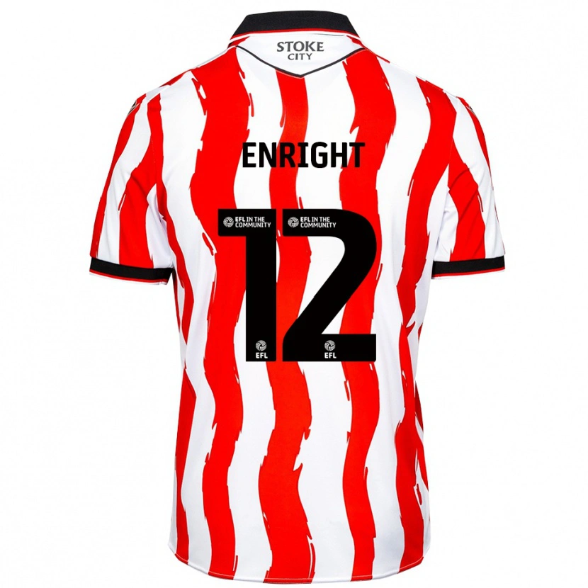 Danxen Homem Camisola Luke Enright #12 Branco Vermelho Principal 2025/26 Camisa