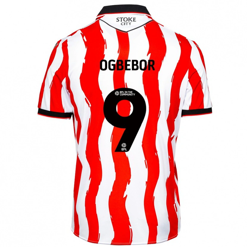 Danxen Homem Camisola Jaden Ogbebor #9 Branco Vermelho Principal 2025/26 Camisa