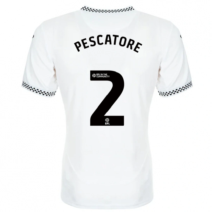 Danxen Homem Camisola Josh Pescatore #2 Branco Laranja Principal 2025/26 Camisa