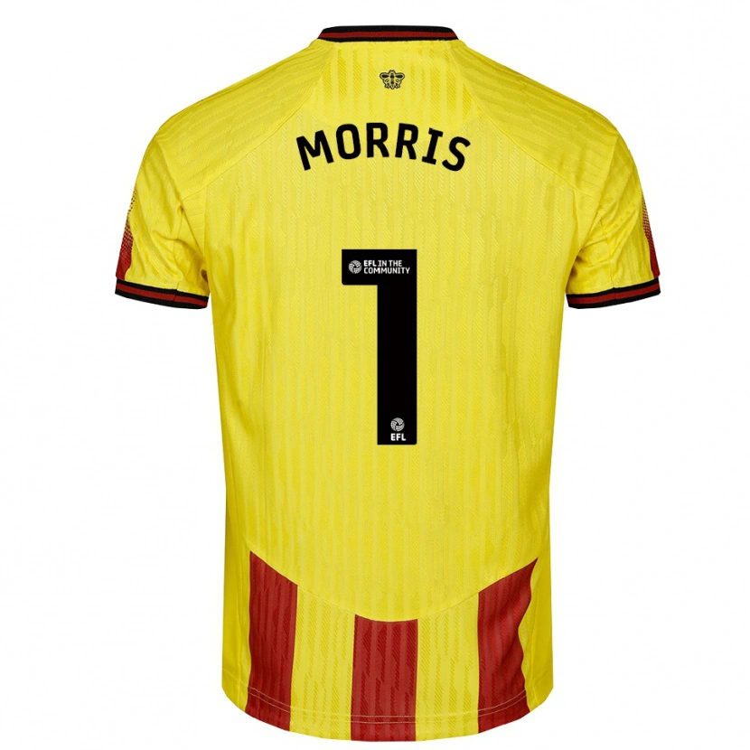 Danxen Homem Camisola Sam Morris #1 Amarelo Vermelho Principal 2025/26 Camisa
