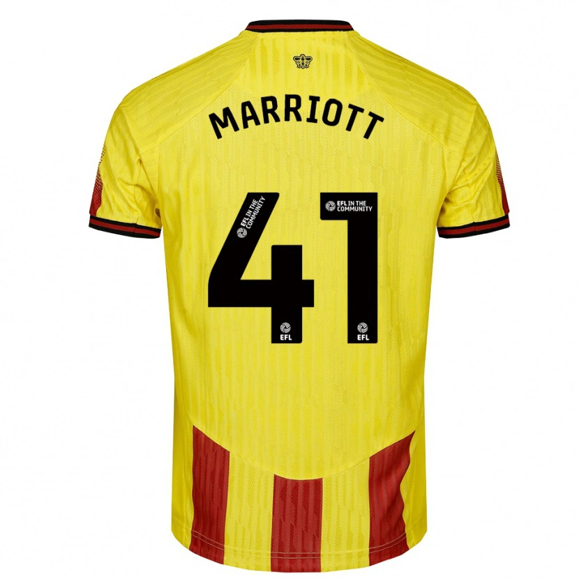 Danxen Homem Camisola Alfie Marriott #41 Amarelo Vermelho Principal 2025/26 Camisa
