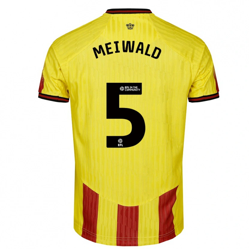 Danxen Homem Camisola Anne Meiwald #5 Amarelo Vermelho Principal 2025/26 Camisa