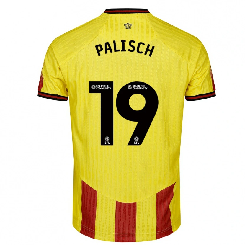 Danxen Homem Camisola Alli Palisch #19 Amarelo Vermelho Principal 2025/26 Camisa