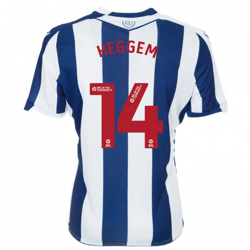 Danxen Homem Camisola Torbjørn Heggem #14 Azul Marinho Branco Principal 2025/26 Camisa
