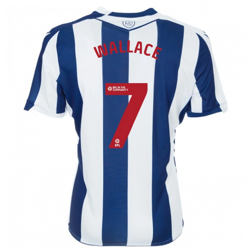 Danxen Homem Camisola Jed Wallace #7 Azul Marinho Branco Principal 2025/26 Camisa