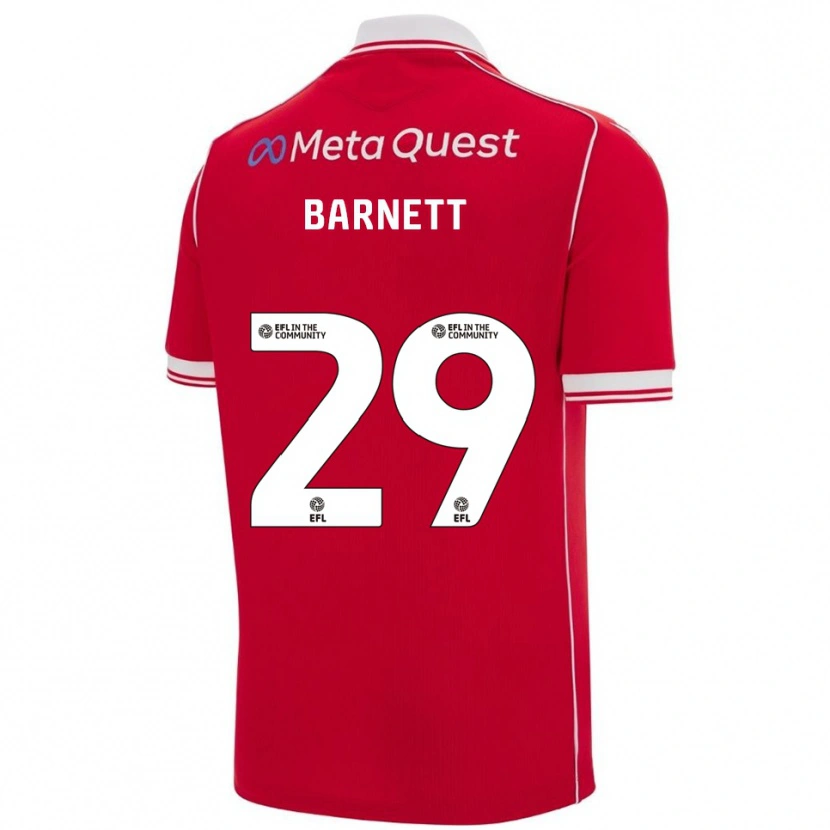 Danxen Homem Camisola Ryan Barnett #29 Vermelho Branco Principal 2025/26 Camisa