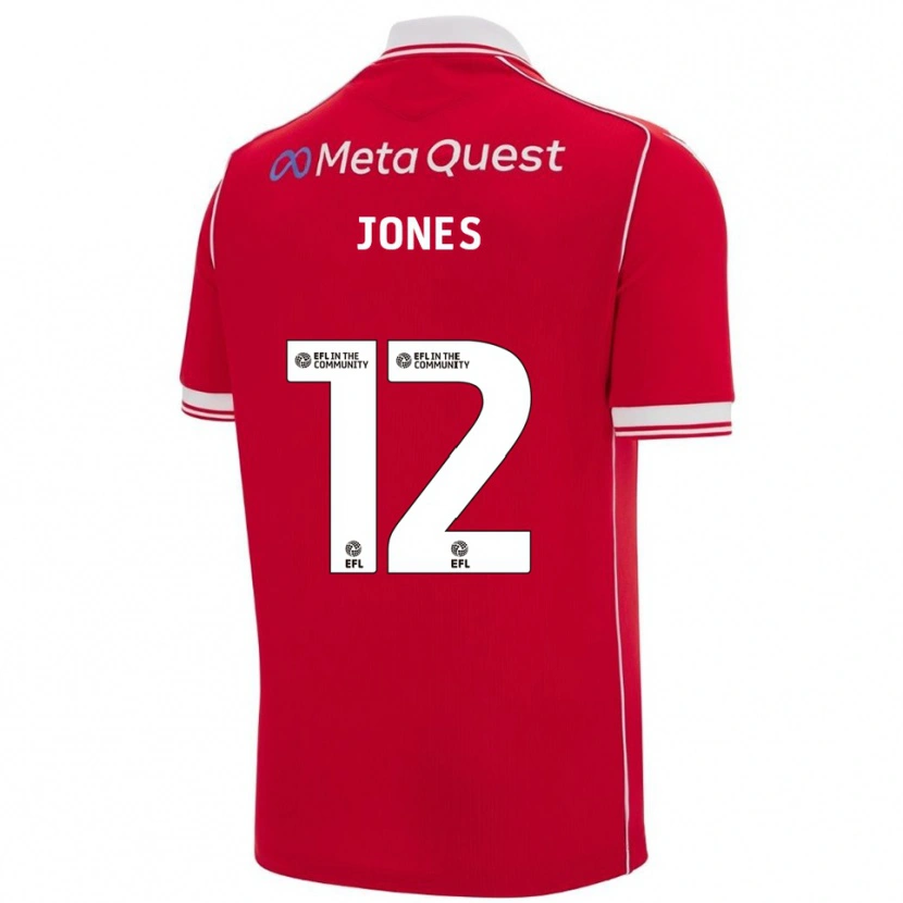 Danxen Homem Camisola Carra Jones #12 Vermelho Branco Principal 2025/26 Camisa