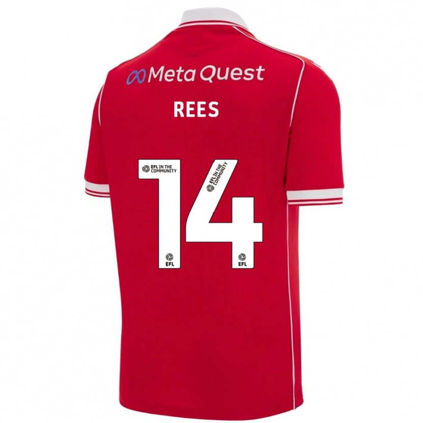 Danxen Homem Camisola Joe Rees #14 Vermelho Branco Principal 2025/26 Camisa