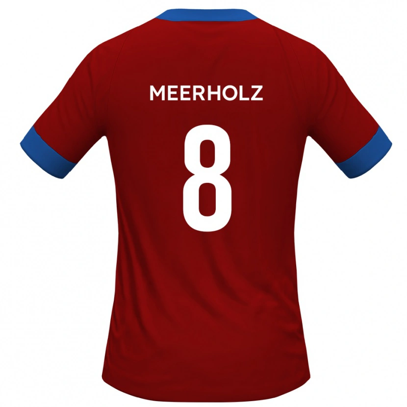 Danxen Homem Camisola Jed Meerholz #8 Vermelho Azul Principal 2025/26 Camisa