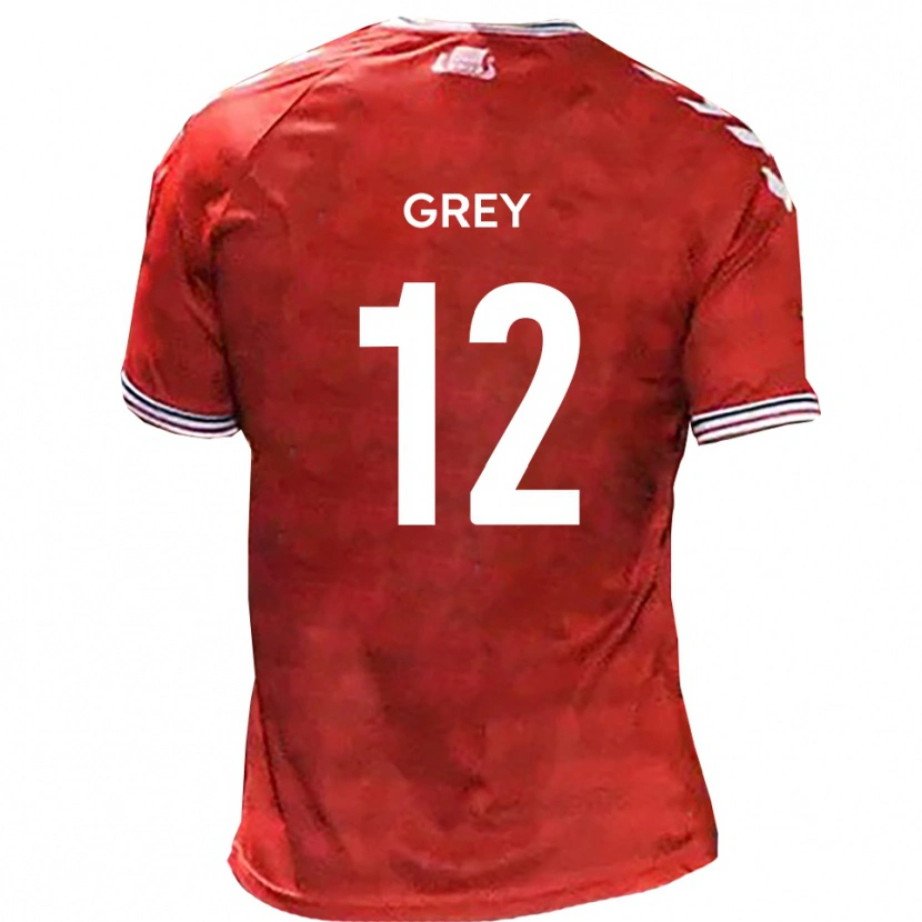 Danxen Homem Camisola Joe Grey #12 Vermelho Branco Principal 2025/26 Camisa