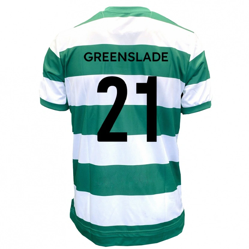 Danxen Homem Camisola Harvey Greenslade #21 Verde Branco Principal 2025/26 Camisa
